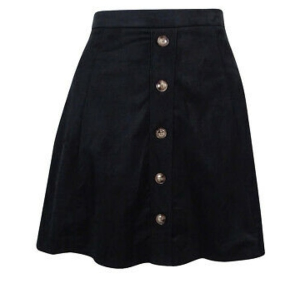 Black Button-Up Women's Skirt